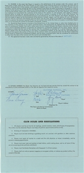 1961 Lenny Moore Signed Baltimore Colts Standard Players Contract (JSA)